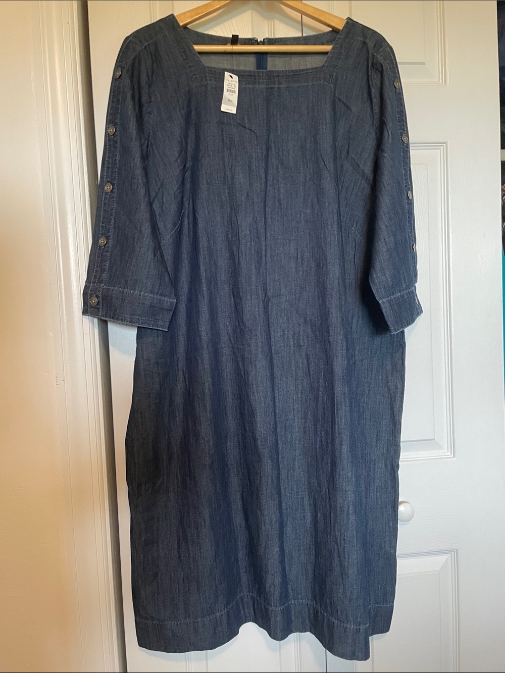 NWT Talbots 18W Dark Denim Midi Shift Dress